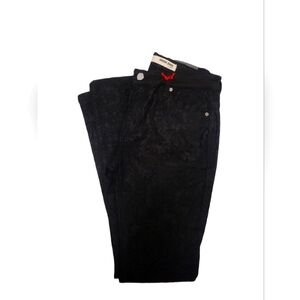 Lace layered denim